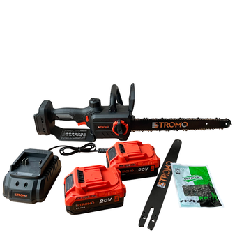 Пила ланцюгова акумуляторна STROMO AAS-40, 20В, безщіткова, 12", 2 АКБ 3А·год, зарядний