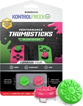 Накладки на стики KontrolFreek Splash Edition (Green/Pink) для Nintendo Switch / Switch OLED / Switch LITE