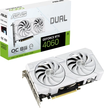 Відеокарта Asus GeForce RTX 4060 Dual EVO White OC (DUAL-RTX4060-O8G-EVO-WHITE)