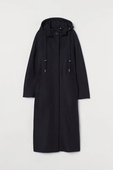 Пальто шерстяное H&M XS темно синий 8399961