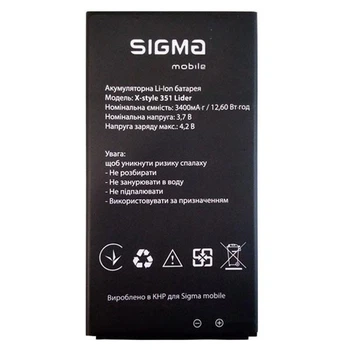 Акумулятор Sigma mobile X-style 351 Lider (3400mAh 3.7V) Original