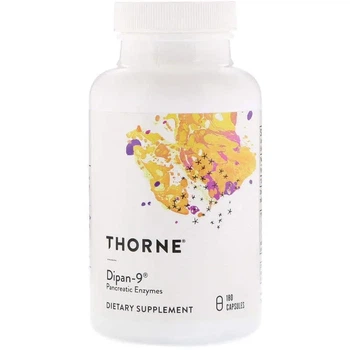 Панкреатин Dipan-9 Pancreatic Enzymes Thorne, 180 капсул