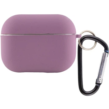 Силиконовый футляр с микрофиброй для наушников Airpods 4 Lilac Pride