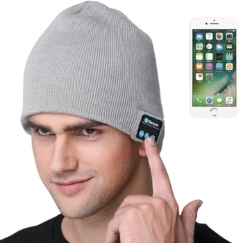 Ушанка с Bluetooth-гарнитурой и микрофоном 22х21 см, зимняя шапка с USB зарядкой и встроенными наушниками