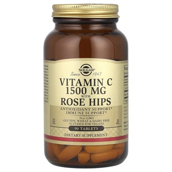 Вітамін С із шиповником Solgar (Vitamin C with Rose Hips) 1500 мг 90 шт