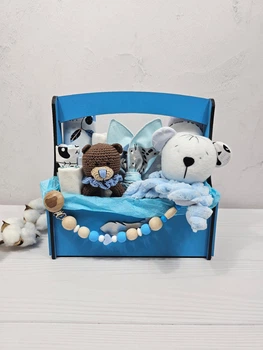 Букет подарунок для немовлят з пелюшок та аксесуарів a.l.babybox Панда индеец 2