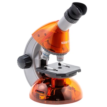Мікроскоп дитячій SIGETA MIXI 40x-640x Orange з адаптером для смартфона та набором для дослідів