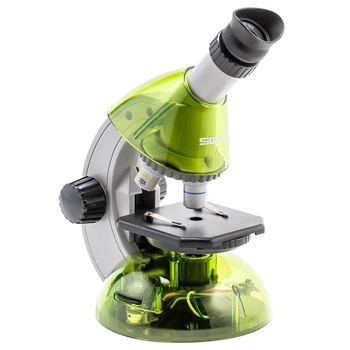 Мікроскоп дитячій SIGETA MIXI 40x-640x Green з адаптером для смартфона та набором для дослідів