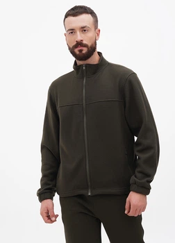 Чоловіча флісова кофта на блискавці HiBrand XXL Хакі (hb301204)