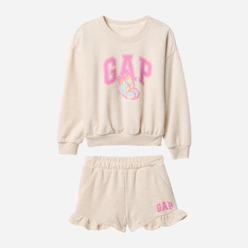 Детский летний комплект (свитшот + шорты) для девочки GAP 94175363 98 см Молочный (1159843520)