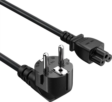 Кабель питания ColorWay CEE7/7-C5, 1 м Black (CW-CBP084-BK)