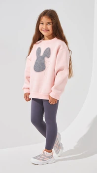 Світшот з принтом для дівчинки First Kids M-201 128 см Рожевий shop (2000999199035)