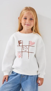Свитшот с принтом для девочки First Kids M-200 98 см Молочный shop (2000999198953)