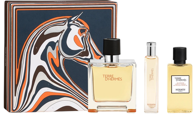 Zestaw męski Hermes Terre D’Hermes Woda perfumowana 75 ml + Miniatura Woda perfumowana 15 ml + Żel pod prysznic 40 ml (3346130018193)
