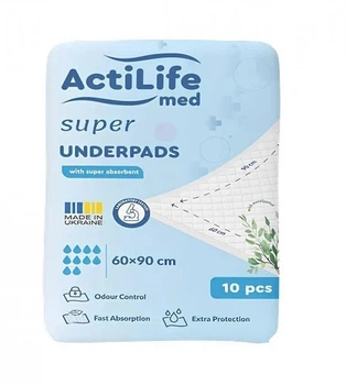 Пеленки для новорожденных ActiLife Med Super 60 х 90, 10 шт. (4820174981433)