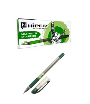 Набор ручек, масляная ручка Hiper Max Writer Evolution, 0.7мм, 2500м, зеленая, 10 шт в упаковке, HO-335-ESзеленая