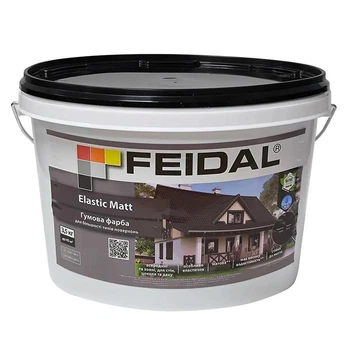Фарба гумова Feidal Elastic Matt Безбарвна матова для фасадів, даху та внутрішніх робіт 3.5 кг