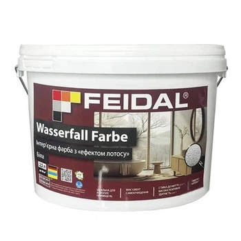 Интерьерная краска Feidal Wasserfall Farbe глубоко-матовая белая: защита от грязи и влаги с эффектом лотоса 2.5 л
