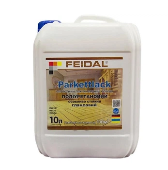 Лак матовый паркетный Feidal Acryl Parkettlack полиуретановый стойкий к истиранию для мебели, дверей 10 л