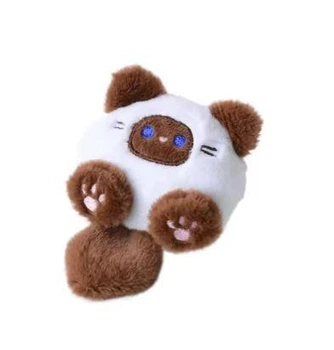 Маленький котик- брелок Kawaii біло-коричневий
