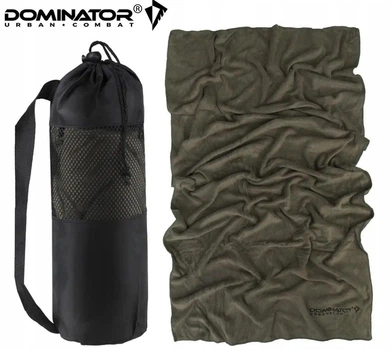 Тактическое полотенце Dominator 140×70 см из микрофибры с чехлом-сеткой, оливковое