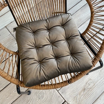 Подушка для стільців (40x40х5 см) Decorator Velour колір болотний 84-117