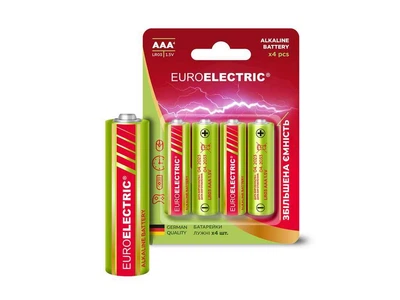 Батарейка лужна EUROELECTRIC LR03/AAA 4штшт 1,5V PE blister