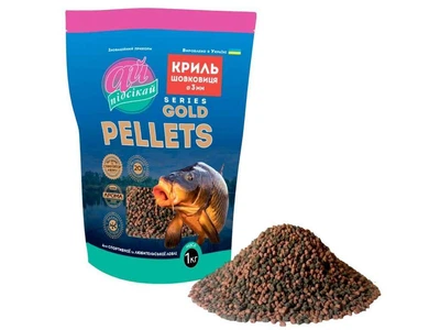 Принада в гранулах Pellets АЙ ПОДСЕКАЙ Криль/Шовковиця GOLD Ø3.0мм у зіп. упаковці