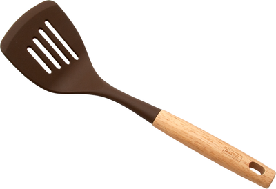 Лопатка Lessner Chef Choco с прорезями силиконовая с деревянной ручкой 35.5 см (5018601439865)