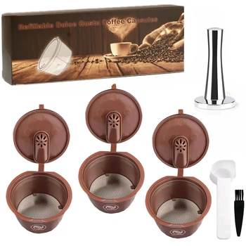 Многоразовые капсулы nescafe dolce gusto дольче густо (3 капсулы + ложка + щетка + темпер)