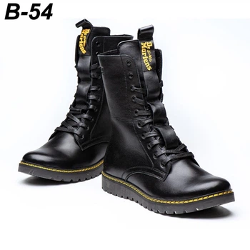 Кожаные зимние ботинки берцы Dr. Martens Black Leather 44