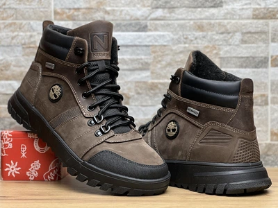 Спортивные кожаные ботинки на меху Timberland Boulder Trail Hiking Olive 42 (арт. 601706307)