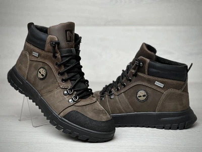 Спортивные кожаные ботинки на меху Timberland Boulder Trail Hiking V2 Olive 45