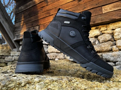 Спортивные кожаные ботинки на меху Timberland Boulder Trail Hiking V1 Black 45