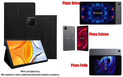 Чохол-підставка CRAYTON для Pixus Drive, Falcon, Folio – стиль, захист і ручна збірка, колір Чорний
