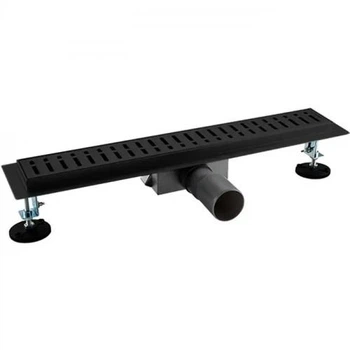 Трап для душа линейный GAPPO G88007-36 Black черный из нержавеющей стали 70x800 мм с решеткой (G88007-36)