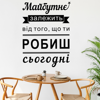 Наклейка-мотиватор на стіну Майбутнє текст у дитячу Happy Pocket Набір S 48 х 65 см чорний матовий (HP-137S-070M)