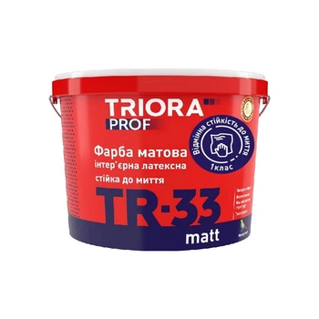 Интерьерная латексная краска Triora TR-33 matt стойка к мойке 3 л