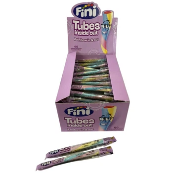 Жевательные конфеты Fini Tubes Inside Out Rainbow, Радужные трубочки 150 шт