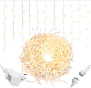Kurtyna świetlna Springos CL0517 Sople 500 LED Biała ciepła + flash biały zimny (5907719425504)