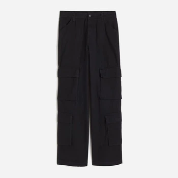 Джинси Карго жіночі H&M 1203810009c34 36 Чорні (KC1000000053567)