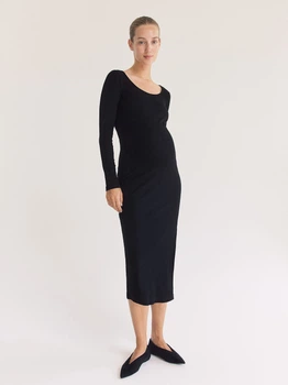 Платье для беременных женское H&M 1116340005c36 L Черное (KC1000000053950)