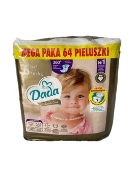 Дитячі підгузки Dada Extra Care №6 +16кг 64шт