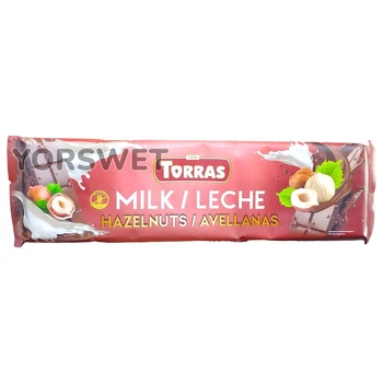 Шоколад молочний TORRAS з фундуком 32 % 250 г (0178)