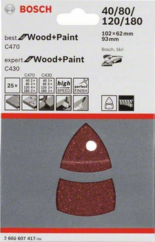 Papier ścierny Bosch C470 C430 102x62/93 mm 25 szt (2608607417)