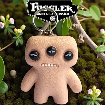 Брелок Фуглер Fuggler бежевый 7см - пластиковый монстрик с 3 глазами