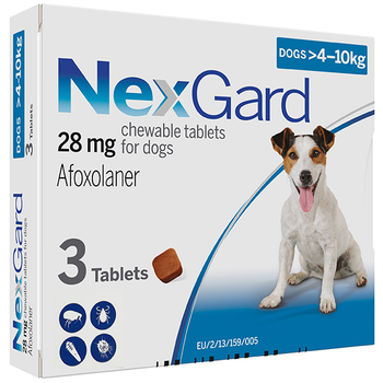 Таблетка NexGard від бліх та кліщів для собак 4-10кг, 1 табл.