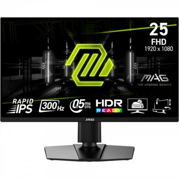 MSI Монітор ips 24.5" fhd (1920 x 1080) 0.5ms 300Hz 17 8/178 /dp/2hdmi /колонки 2*2w mag 255pxf