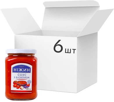 Упаковка соуса Ніжин Томатный с базиликом 300 г х 6 шт (4823006808472)