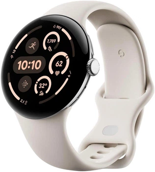 Смарт-годинник Google Pixel Watch 3 45mm Wi-Fi Polished Silver Aluminum Case / Porcelain Active Band